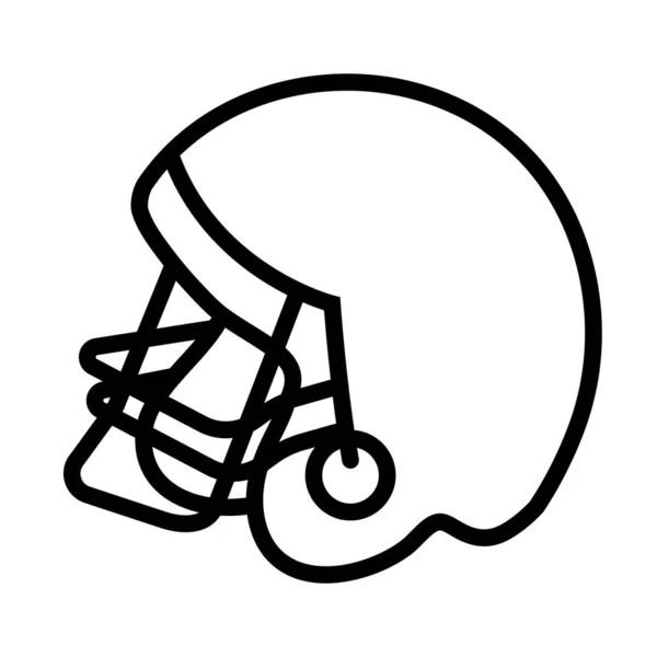 Sport américain ligne de casque de football icône — Image vectorielle