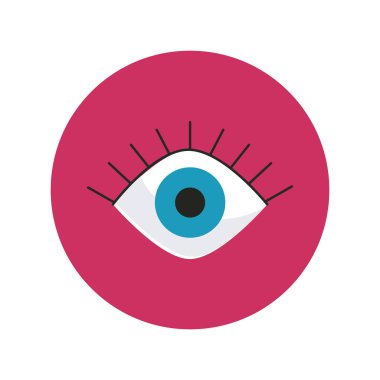 eye human organ block and flat style icon
