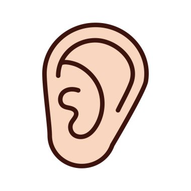ear human sense line and fill style icon
