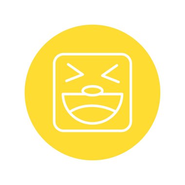 kare emoji çılgın yüz çizgisi biçimi simgesi