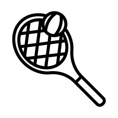 tennis sport racket and ball line icon