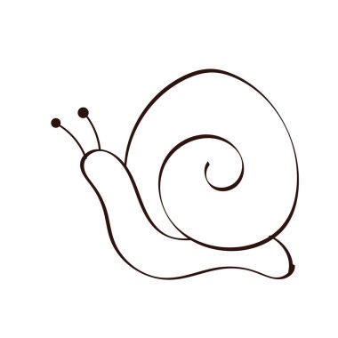 cute snail spring animal line style
