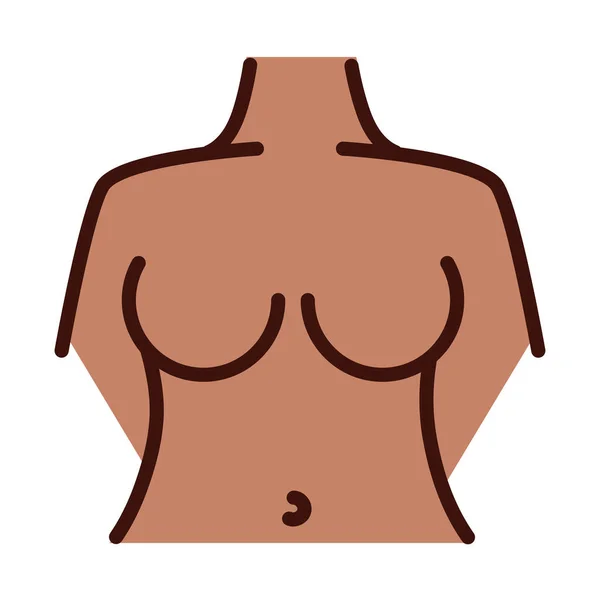 Žena tělo přední postava plochý styl — Stockový vektor