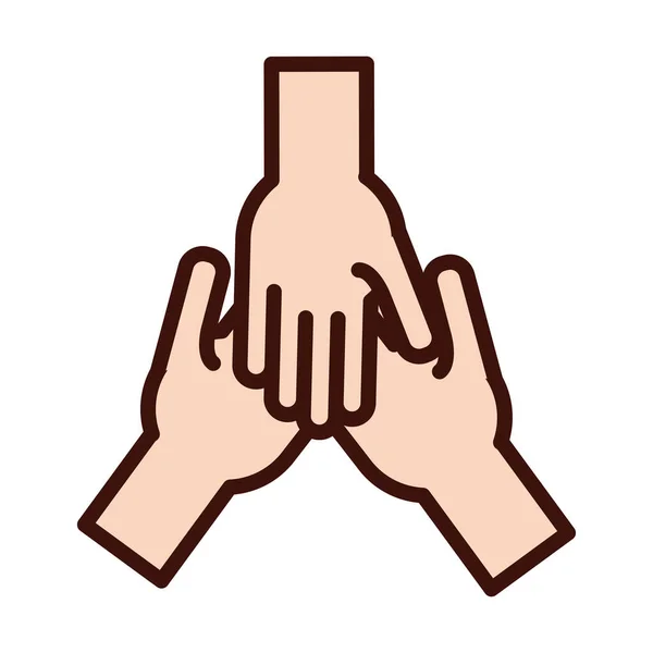 Руки людської командної лінії і значок стилю заповнення — стоковий вектор