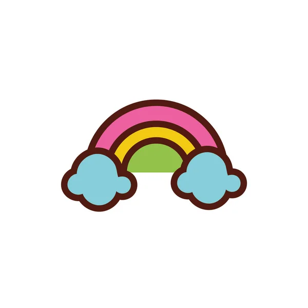 Cute rainbow spring flat style — 图库矢量图片