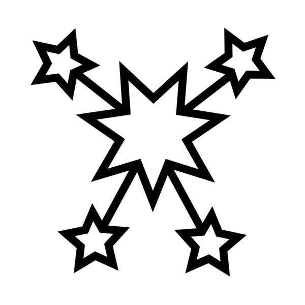 Stjärnor stänk linje stil ikon — Stock vektor