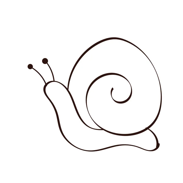 Cute snail spring animal line style — Stockový vektor