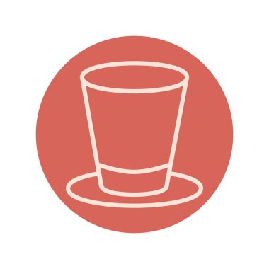 classic hat men cloth fashion block and line icon