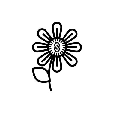 Bozuk para dolar çiçek yaprakları tarzı