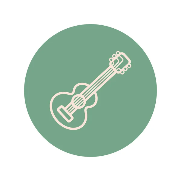 Icono de estilo bloque de instrumento de guitarra — Vector de stock