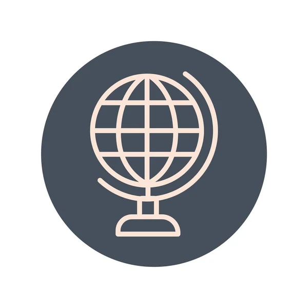 World planet block style icon — Stock Vector