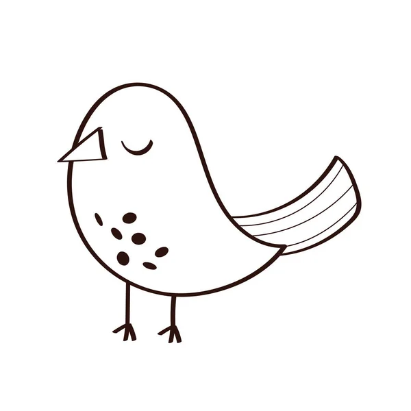 Lindo pájaro primavera línea estilo — Vector de stock