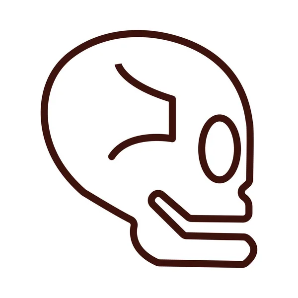Crâne os corps humain partie ligne style — Image vectorielle