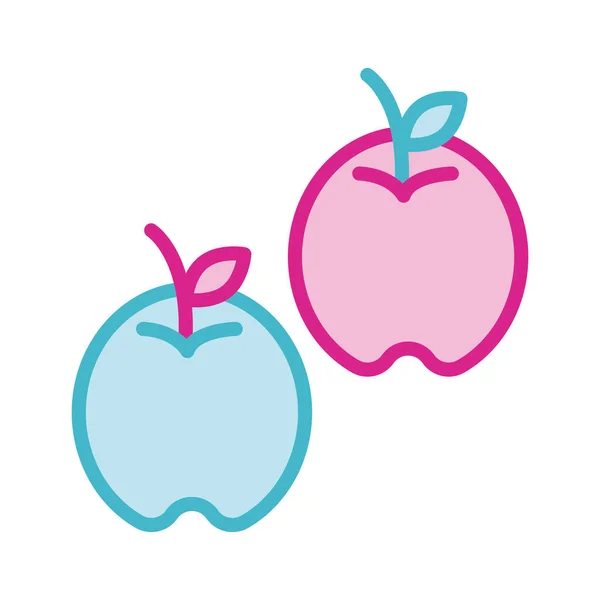 新鮮なリンゴの果物のラインと充填スタイル — ストックベクタ