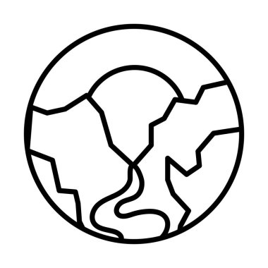 Nehir çizgisi simgesiyle dağların manzarası