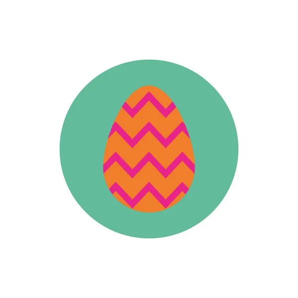 Easter egg painted with geometric lines block and flat style — Stockvektor