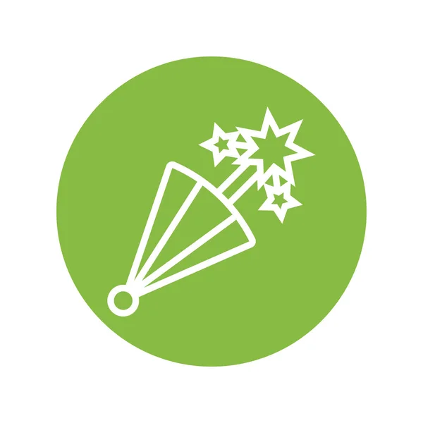 Party cornet with stars line style icon — Stockový vektor