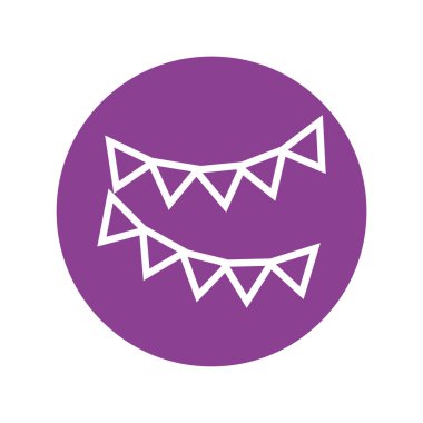 Çelenk partisi asılı çizgi simgesi