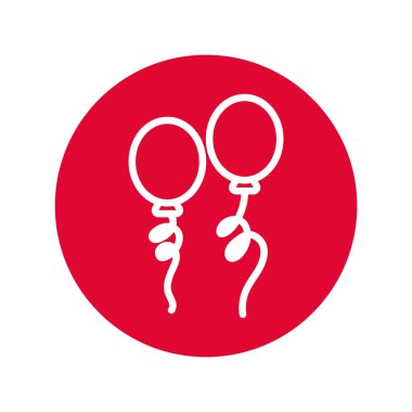 balonlar helyum yüzen çizgi biçimi simgesi