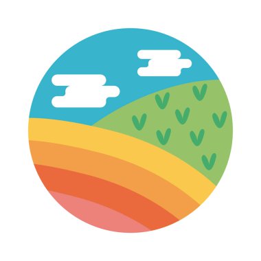 Çimen yassı ikonlu manzara