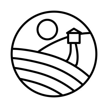 Çimen çizgisi simgesiyle manzara