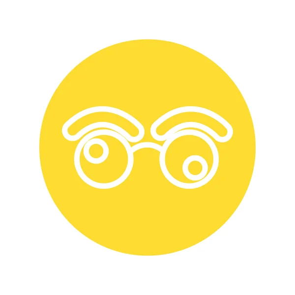 Fou lunettes idiots jour ligne style icône — Image vectorielle