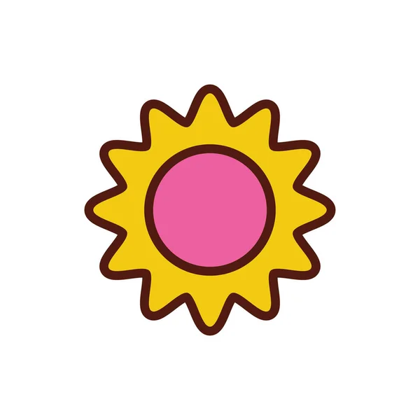 Magnifique printemps tournesol icône isolée — Image vectorielle