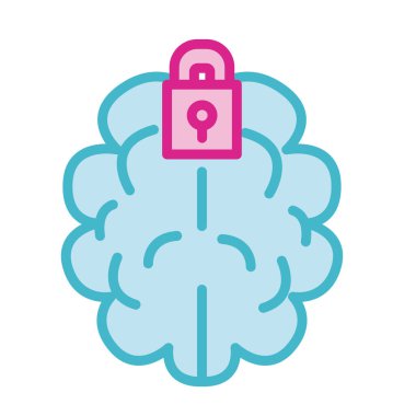 asma kilit çizgisi olan ve biçim simgesini dolduran insan beyni