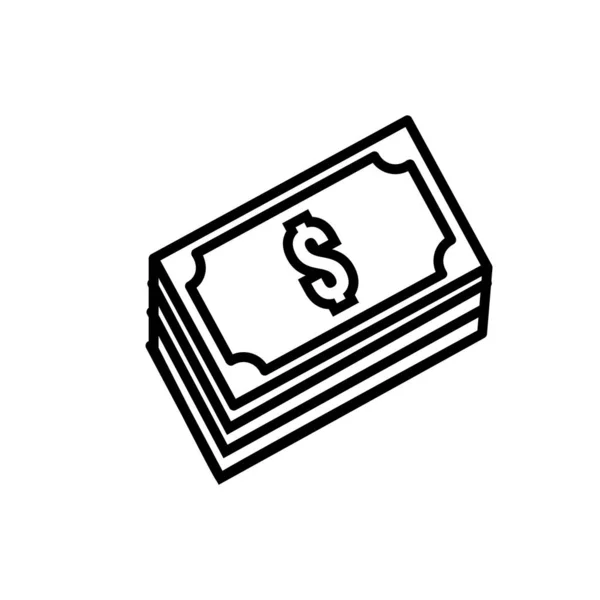 Notas dinheiro dólares estilo de linha — Vetor de Stock