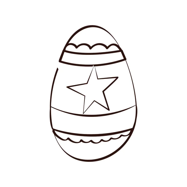 Yıldız çizgisi tarzında boyanmış Paskalya yumurtası — Stok Vektör