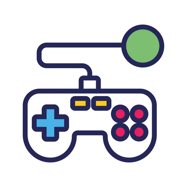 Línea de control de videojuegos e icono de estilo de relleno — Vector de stock