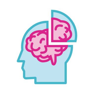 Beyin çizgisi ve biçim simgesine sahip insan profili