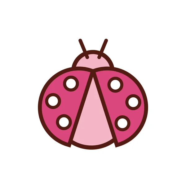Mignon coccinelle printemps insecte style plat — Image vectorielle