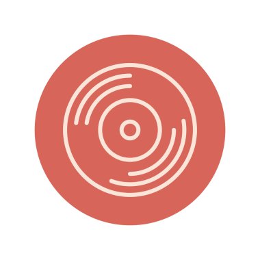music vinyl disk record block and line icon