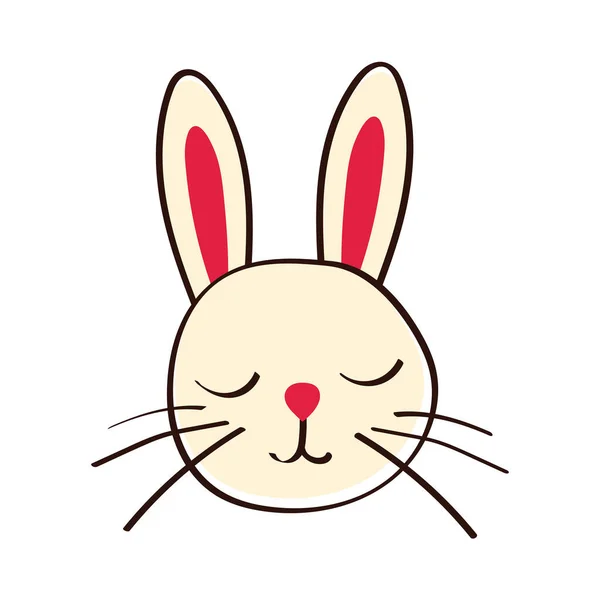 Lindo pequeño conejo Pascua mano dibujar icono — Vector de stock