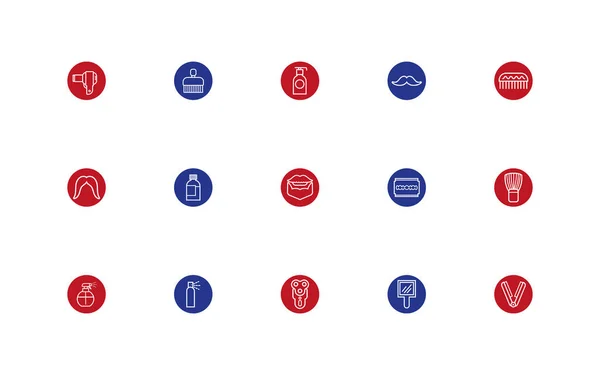 Bundle of barber shop set block style icons — Stock Vector
