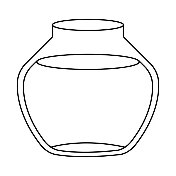 Round glass fish bowl isolated icon — ストックベクタ