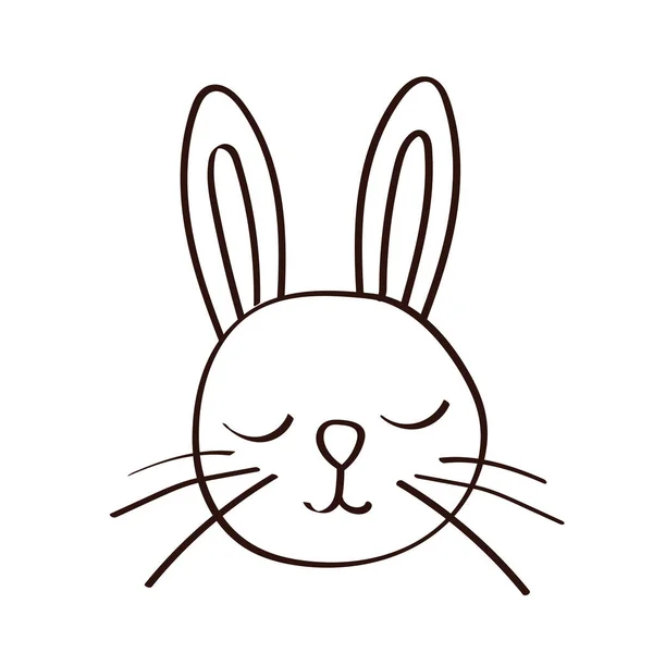 Cute little rabbit easter line icon — Stock Vector