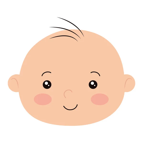 Face of cute little baby boy isolated icon — Stock Vector