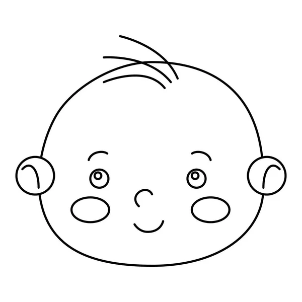 Cara de lindo bebé niño aislado icono — Archivo Imágenes Vectoriales
