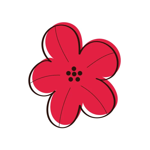 Hermoso jardín flor primavera mano dibujar estilo — Vector de stock