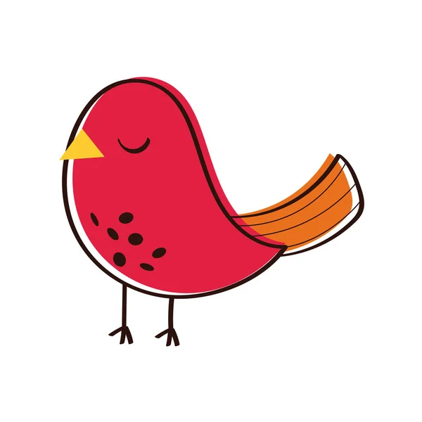 Lindo pájaro primavera mano dibujar estilo — Vector de stock