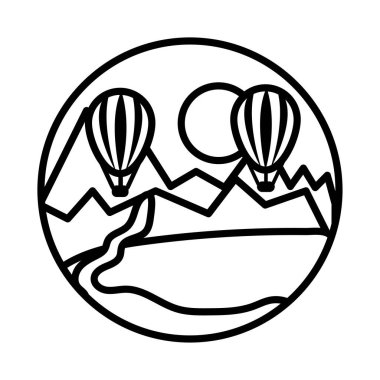 Balon hava hattı yardım hattı simgesiyle manzara