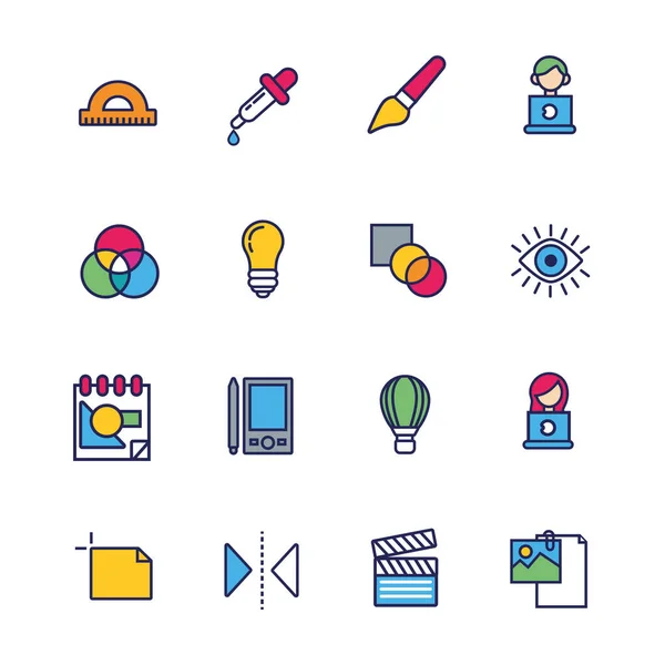Bundle of designer set icons — Διανυσματικό Αρχείο