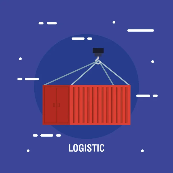 Служба логістики доставки з контейнером — стоковий вектор