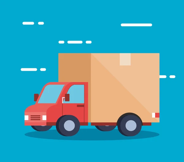 Nákladní vůz dodávkové logistické služby — Stockový vektor