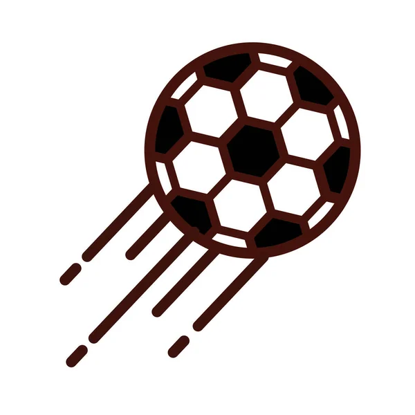 Soccer sport balloon line and fill icon — Stock Vector