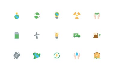 İklim değişikliği demeti düz simgeler oluşturdu