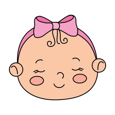 İzole edilmiş şirin küçük kız bebek yüzü