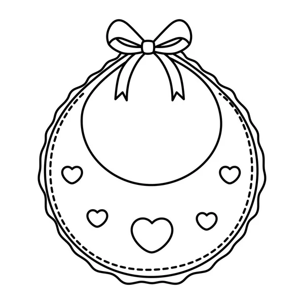 Mignon bébé bavette ligne style icône — Image vectorielle